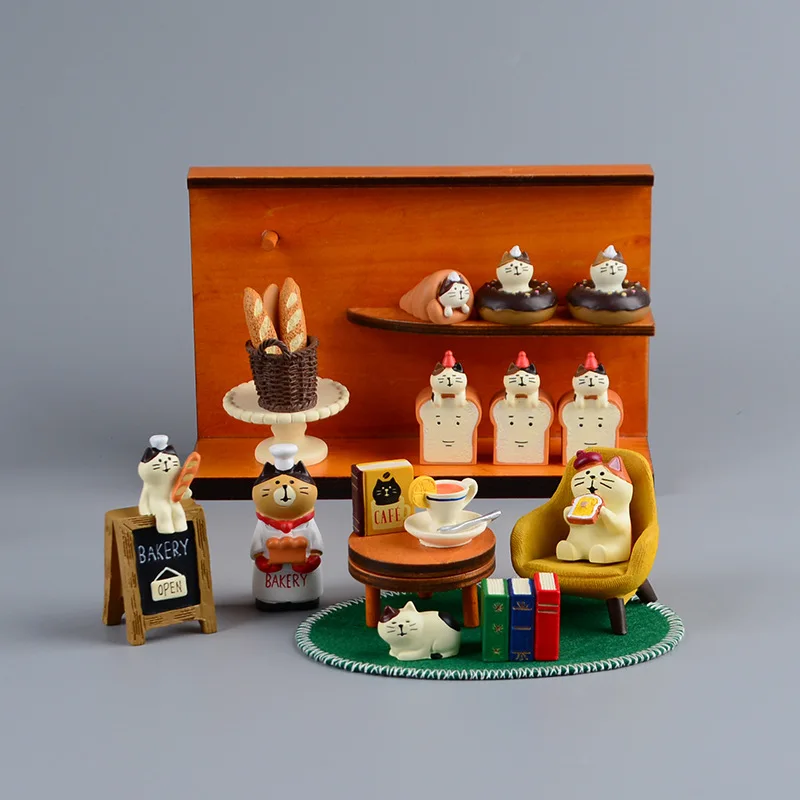 Bonsai Garden Japan - Zakka Style Cartoon Cat Pane Tostato
